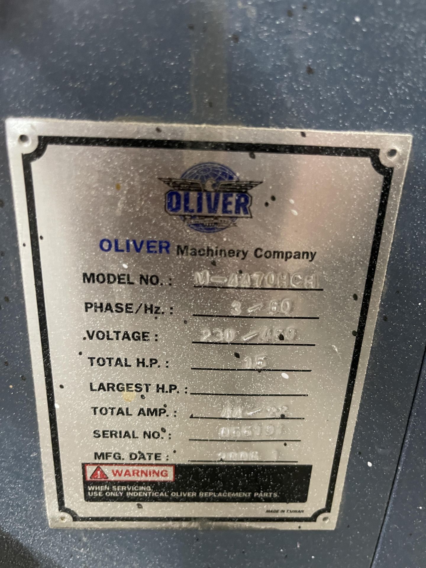 Oliver Single Surface Planer with Spiral Segmented Head Anti Kickback, Anti Chip, Electronic Gauge - Image 3 of 3