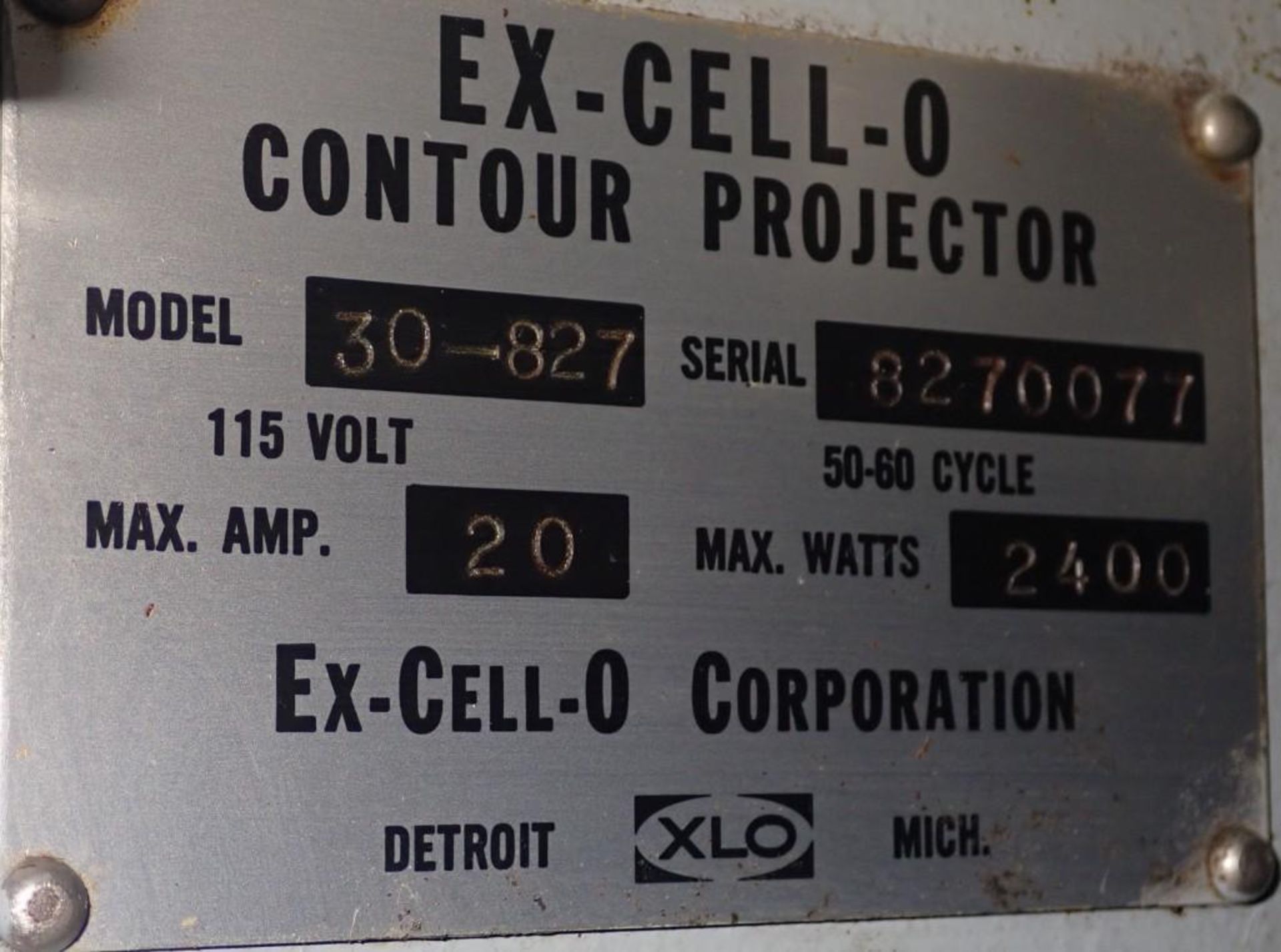 30" Ex-Cell-O #30-827 Contour Projector / Comparator - Image 12 of 12