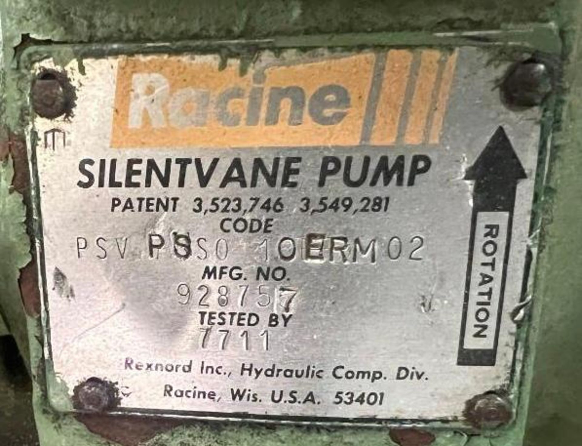 RACINE #PSVPSS0 10ERM02 Silent Vane Pump - Image 3 of 3