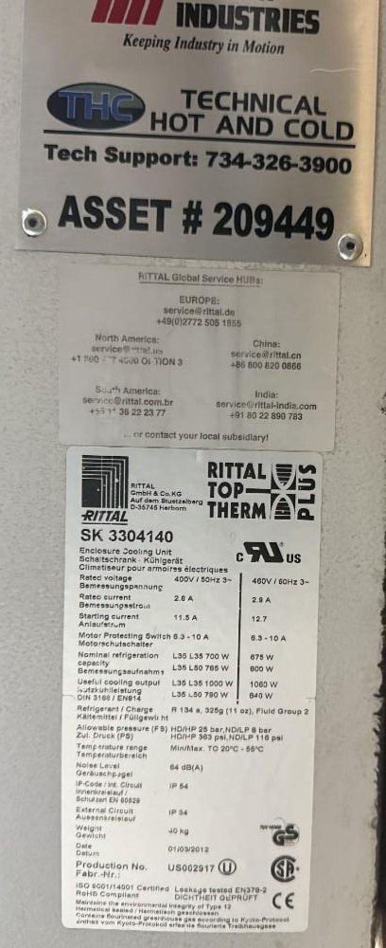 Lot of (3) Rittal #SK 3304140 Cooling Units - Image 4 of 4