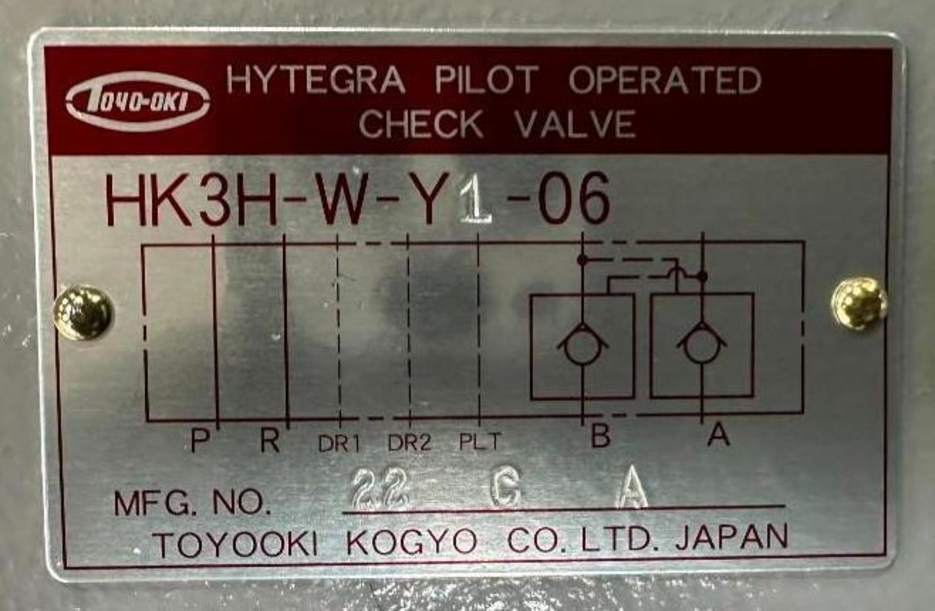 Toyo-oki #HK3H-W-Y1-06 Hytegra Pilot Operated Check Valve - Image 5 of 5