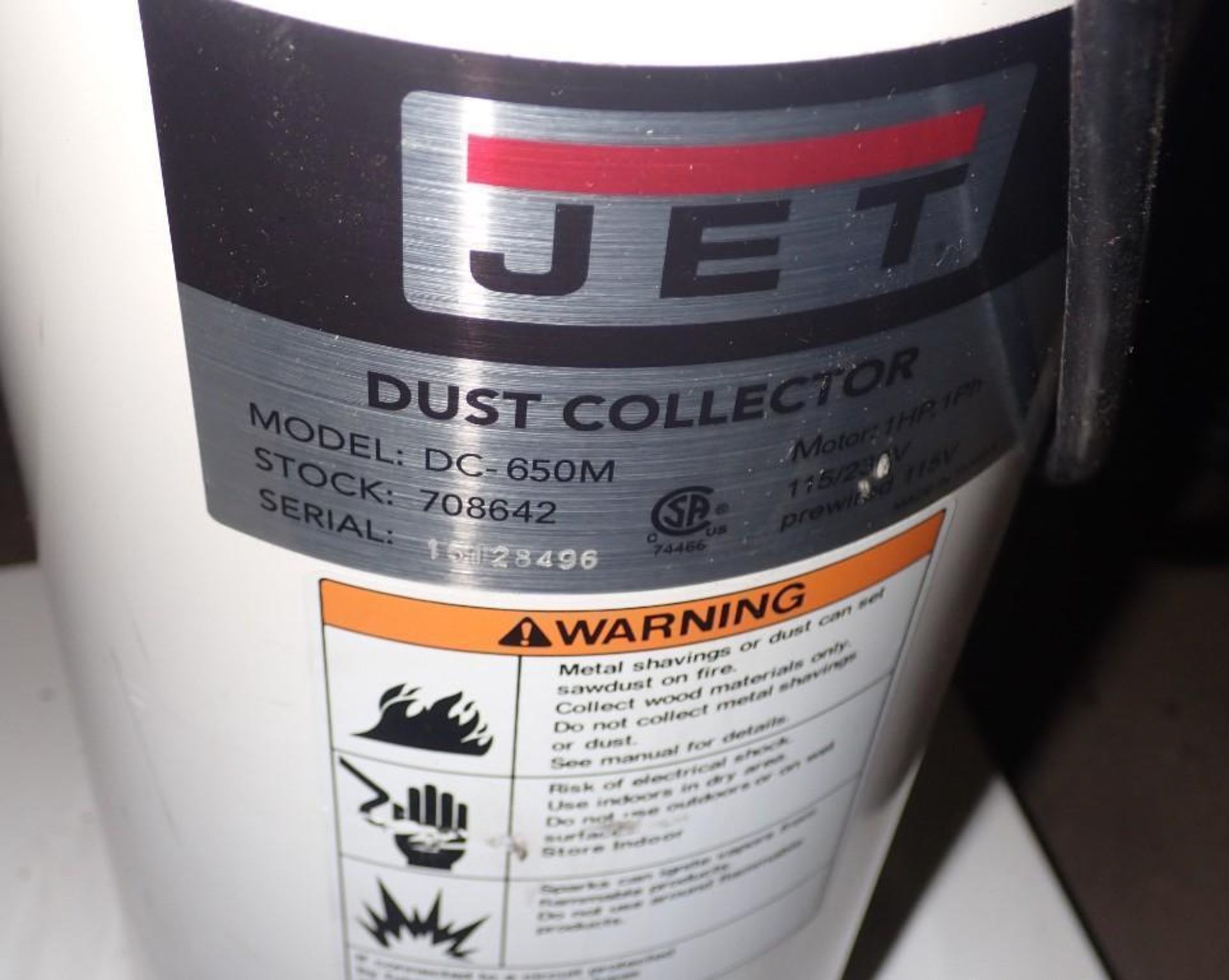Lot of (2) Jet #DC-650M Dust Collectors - Image 4 of 4