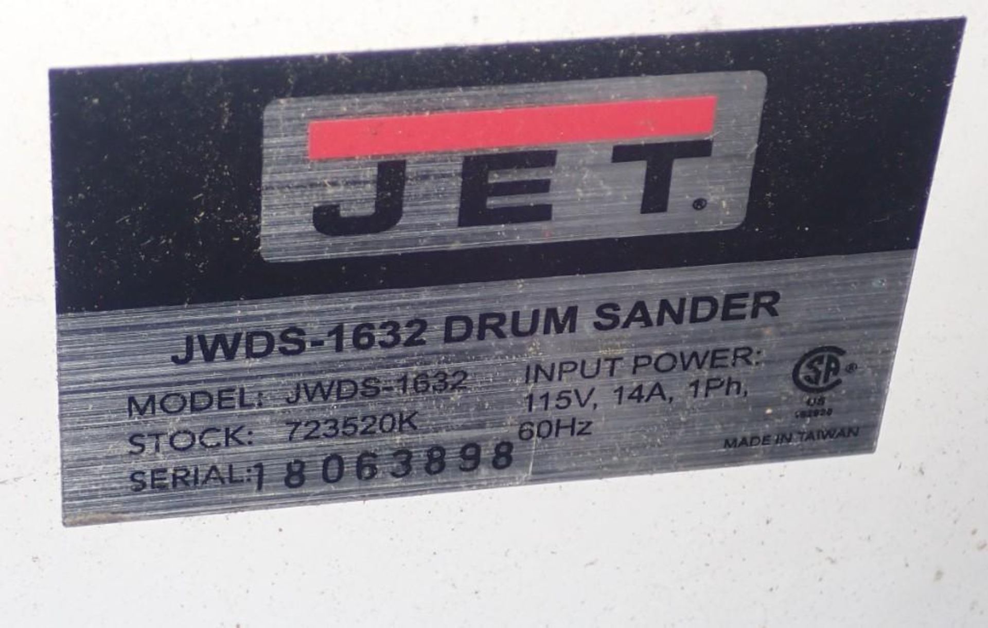 Jet #JWDS-1836 Drum Sander w/ Stand - Image 5 of 5