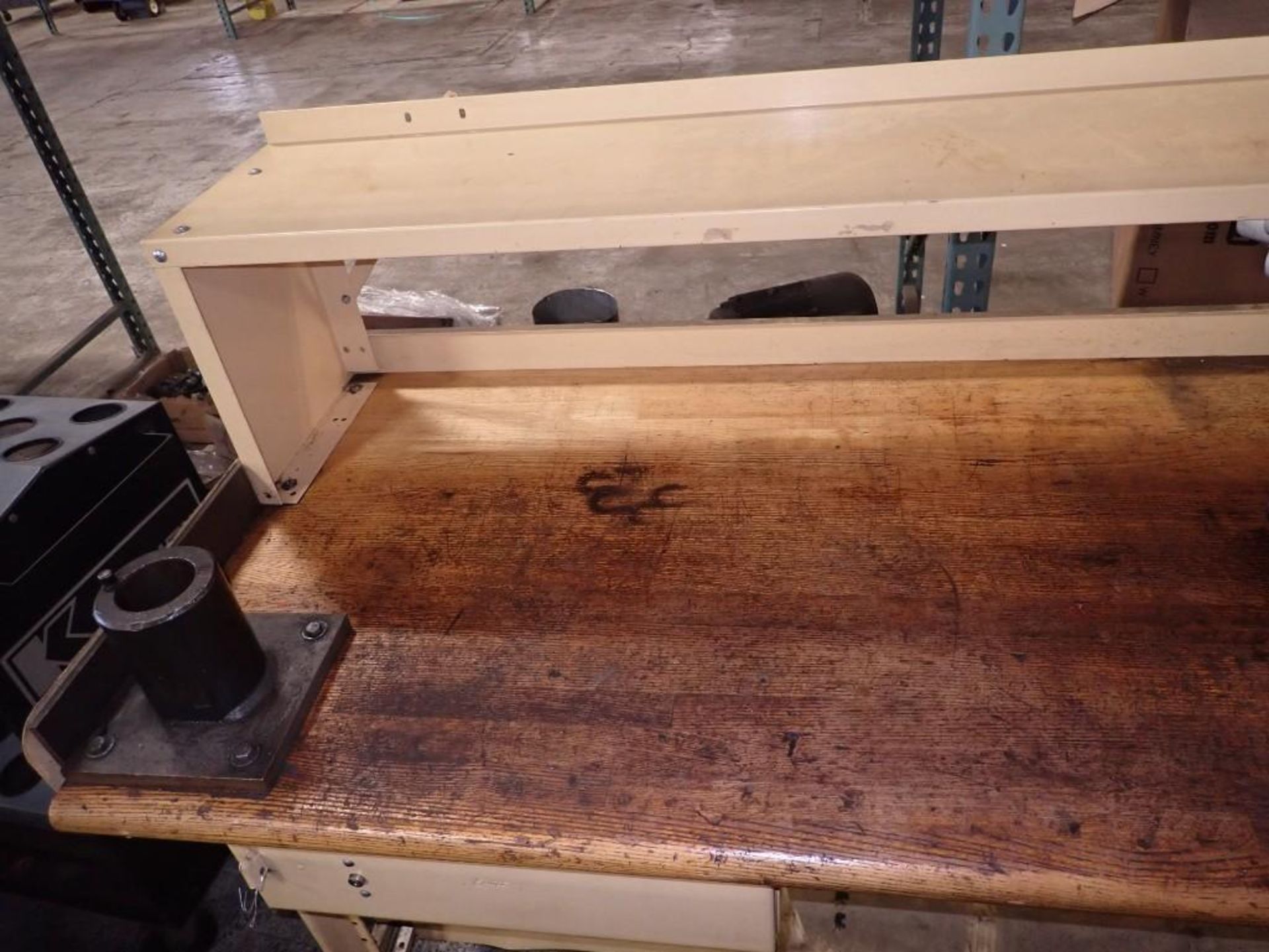 Wood Top Work Bench w/ Vise - Image 2 of 6