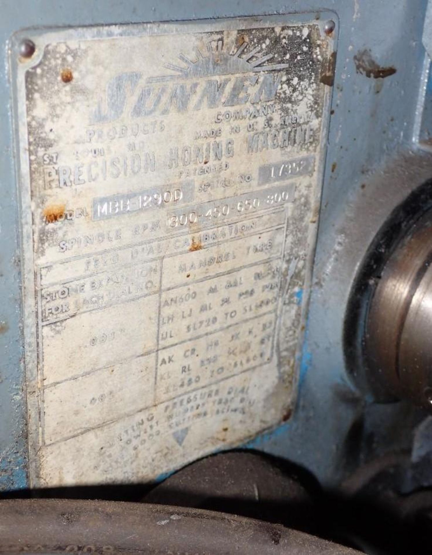 Sunnen #MBB-1290D Honing Machine - Image 7 of 8