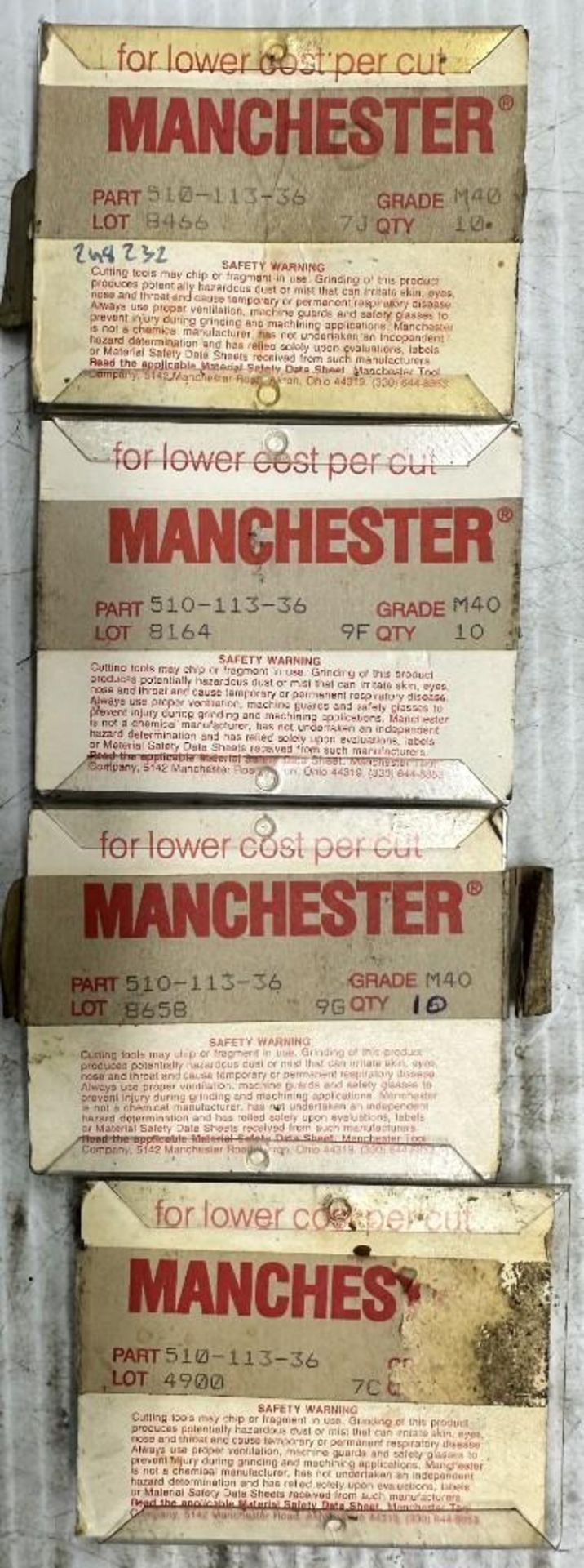 Lot of Manchester #510-113-36 Carbide Inserts - Image 4 of 4
