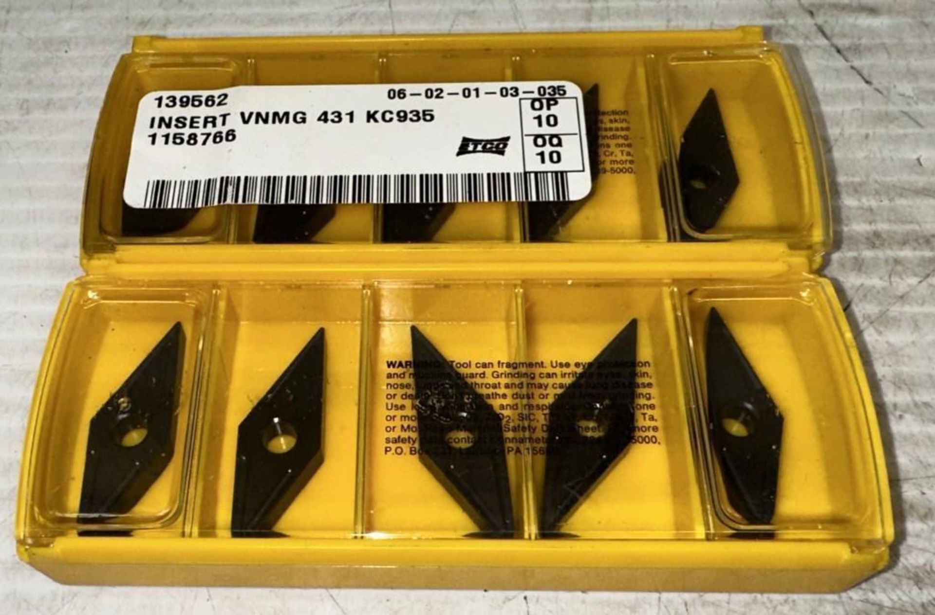 Lot of Kennametal #VNMG220404 Carbide Inserts - Image 2 of 3