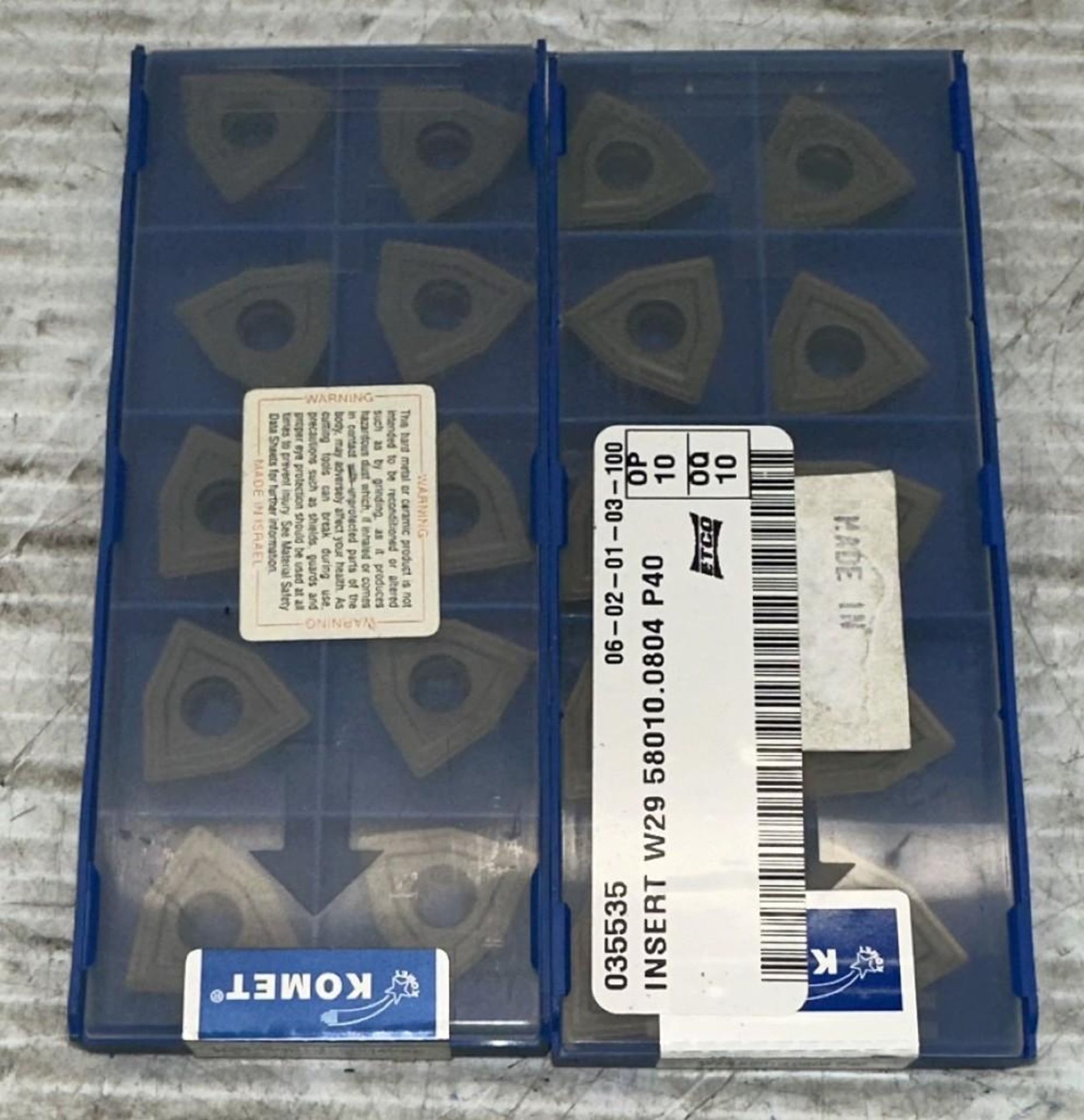 Lot of Komet #W29 58010.0804 Carbide Inserts