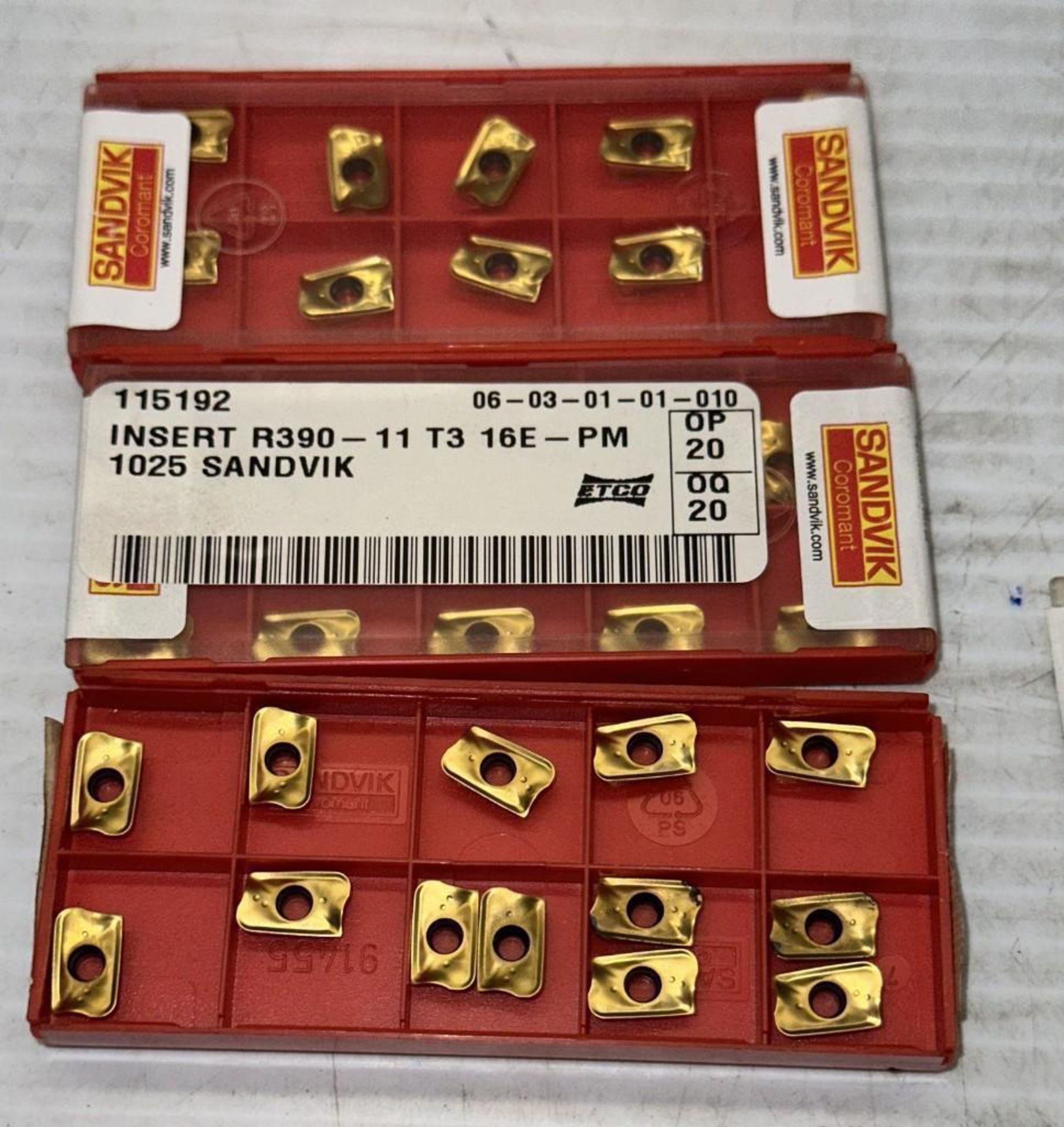 Lot of Sandvik #R390-11 T3 16E-PM Carbide Inserts