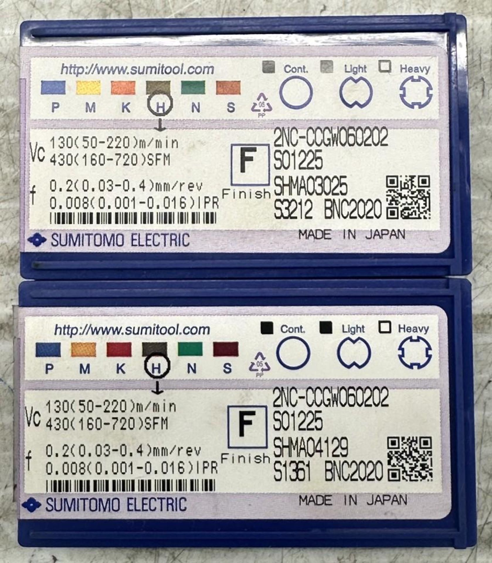 Lot of Sumitomo #2NC-CCGW060202 Carbide Inserts - Image 4 of 4