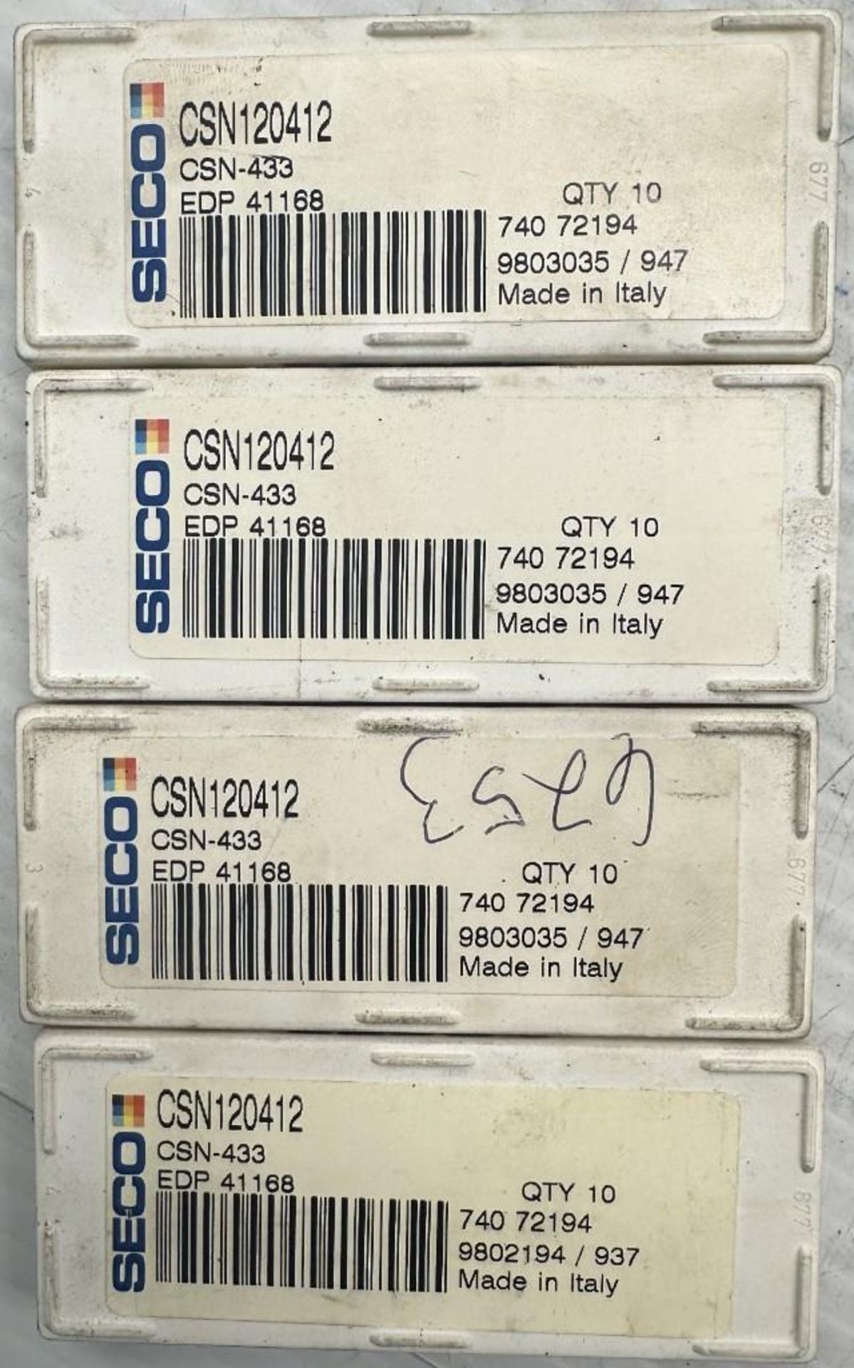 Lot of Seco #CSN120412 Carbide Inserts - Image 3 of 3