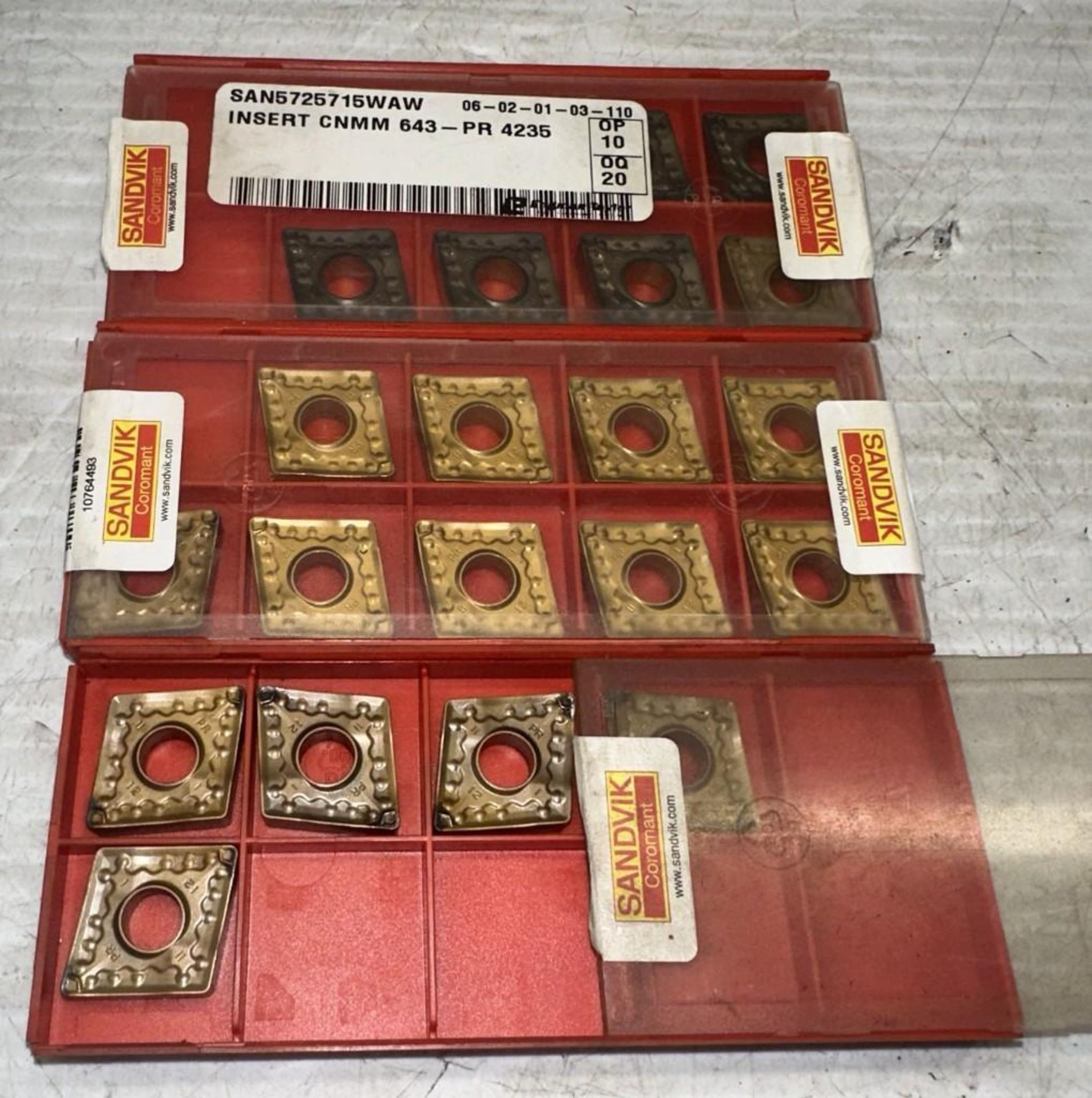 Lot of Sandvik #CNMM 19 06 12-PR Carbide Inserts - Image 2 of 4