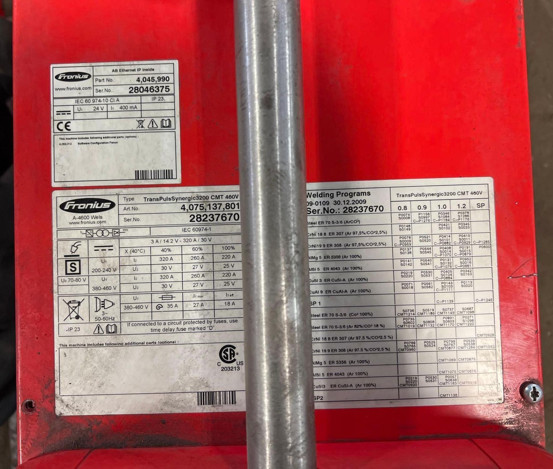 Lot of (2) Fronius Transpuls Synergic 3200 CMT Welder - Image 3 of 7