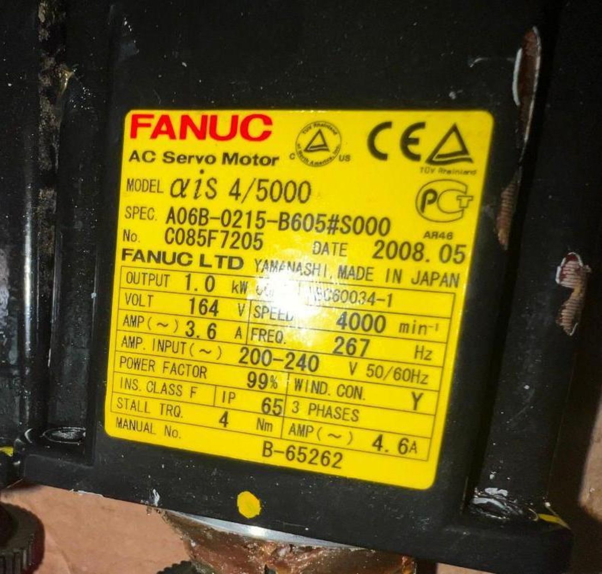 Lot of (5) Fanuc #A06B-0215-B605#S000 Servo Motors - Image 7 of 8