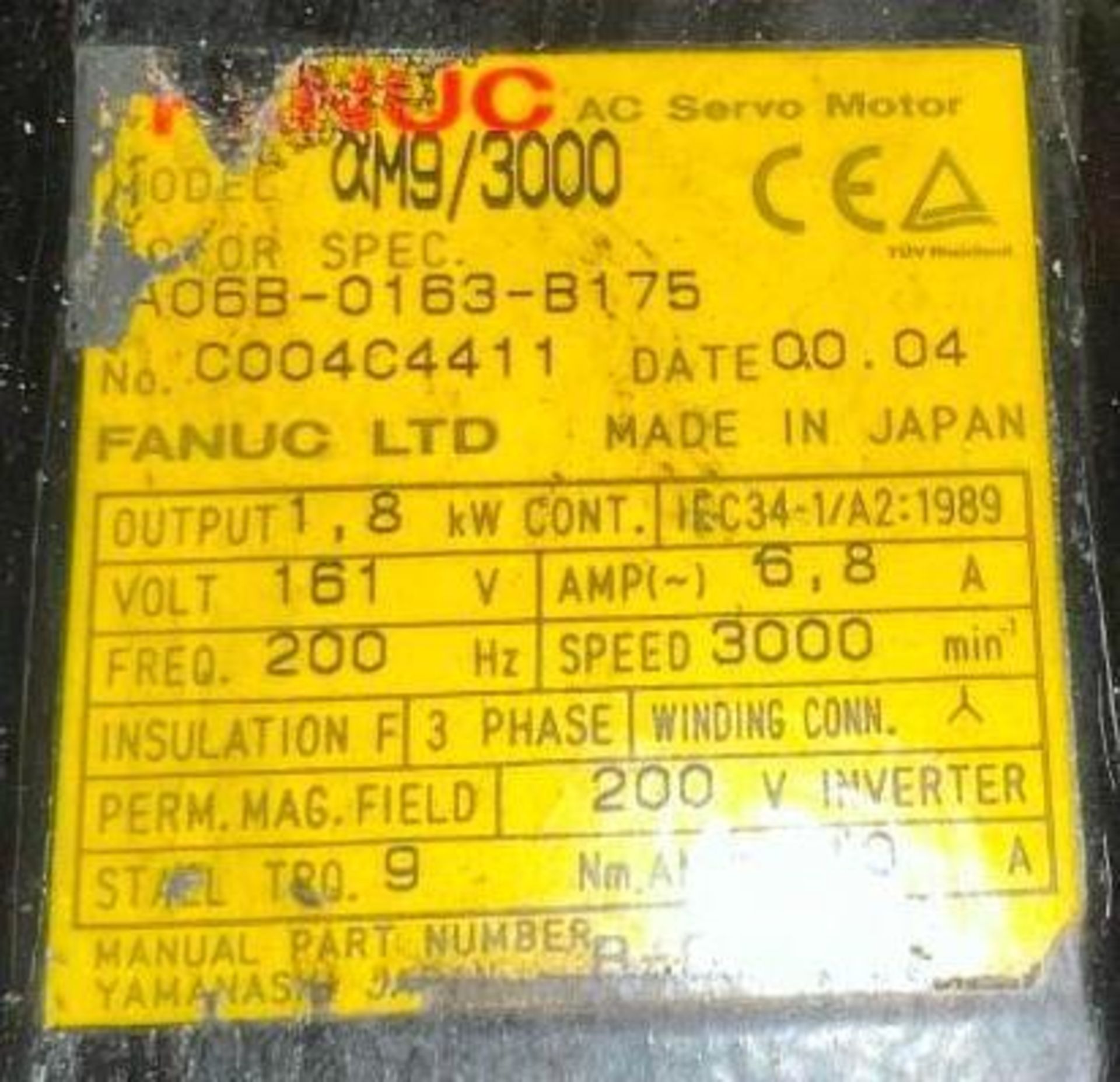 Lot of (2) Fanuc #A06B-0163-B175 Servo Motors - Image 4 of 4