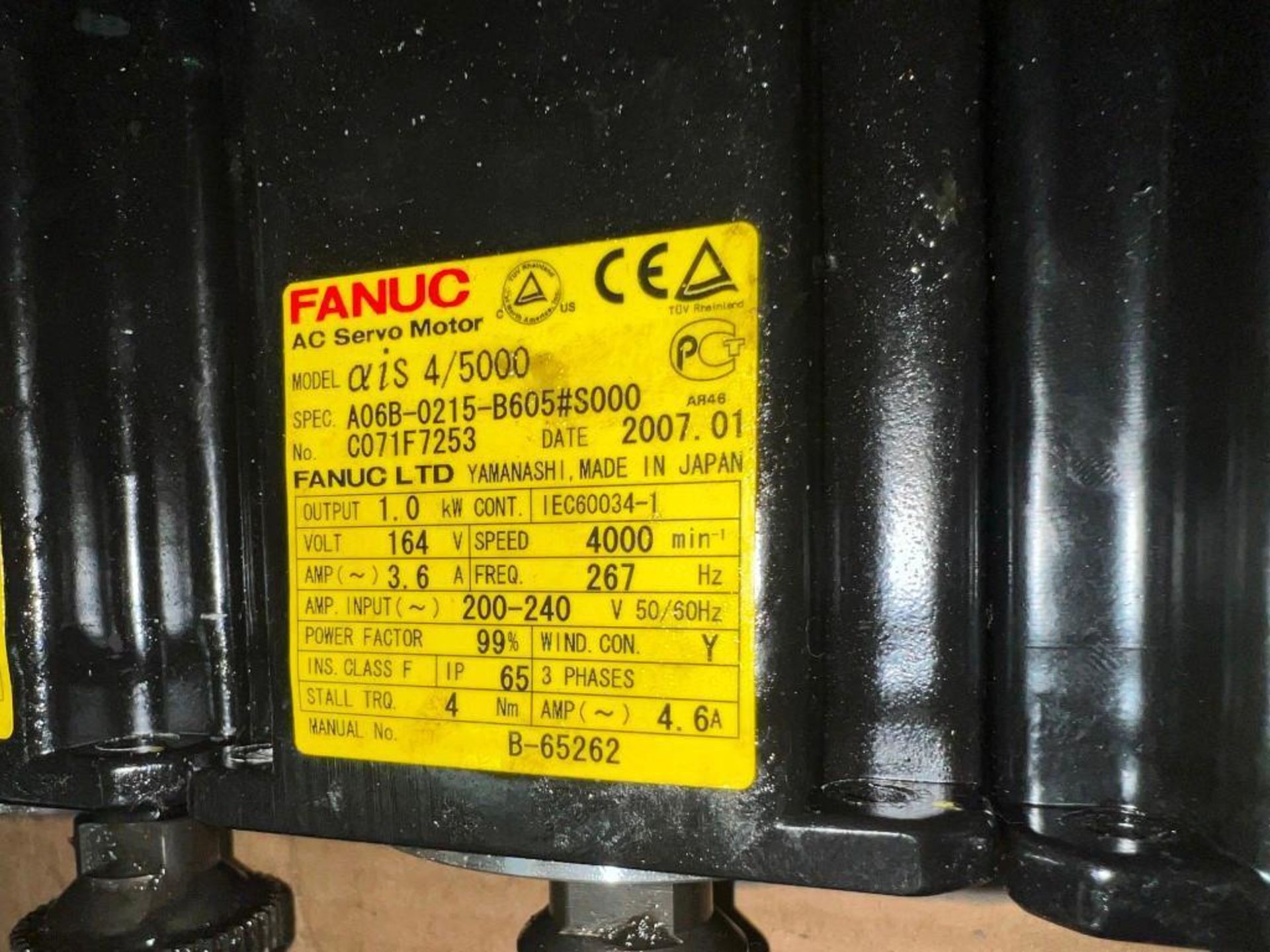 Lot of (5) Fanuc #A06B-0215-B605#S000 Servo Motors - Image 4 of 8