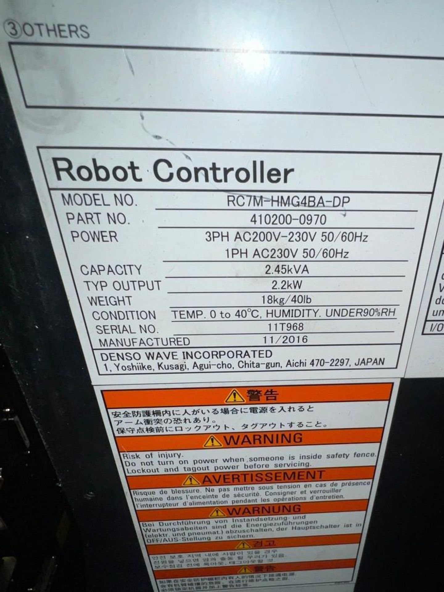 Lot of (2) Denso #RC7M-HMG4BA-DP Robot Controllers - Image 5 of 5