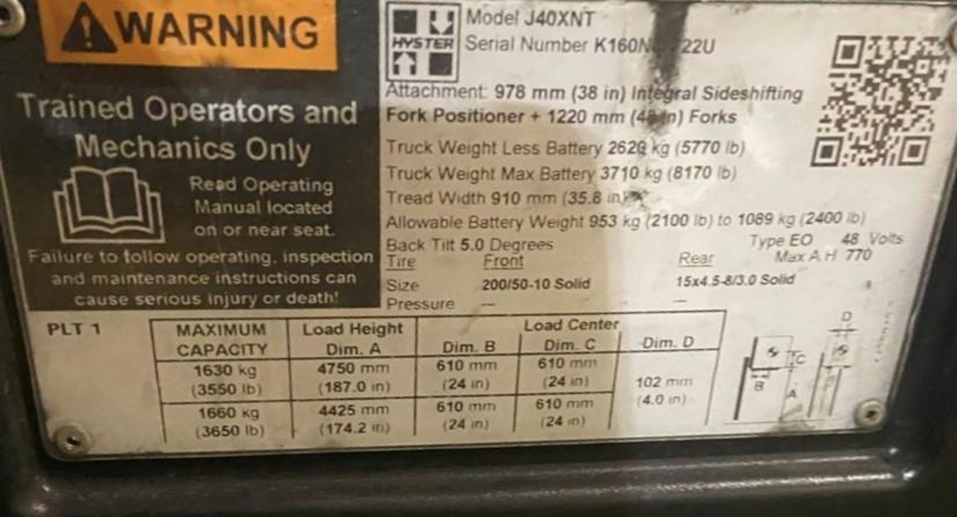 *NEW 2019* 4,000 Lb. Hyster #J40XNT Electric Lift Truck - Image 2 of 3