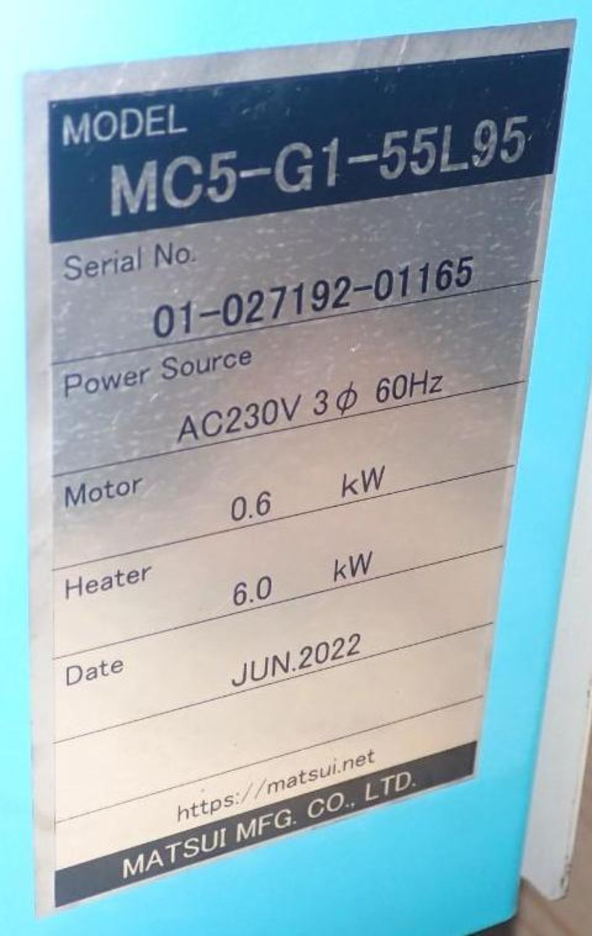 Matsui #MC5-G1-55L95 Temperature Controller - Image 5 of 5