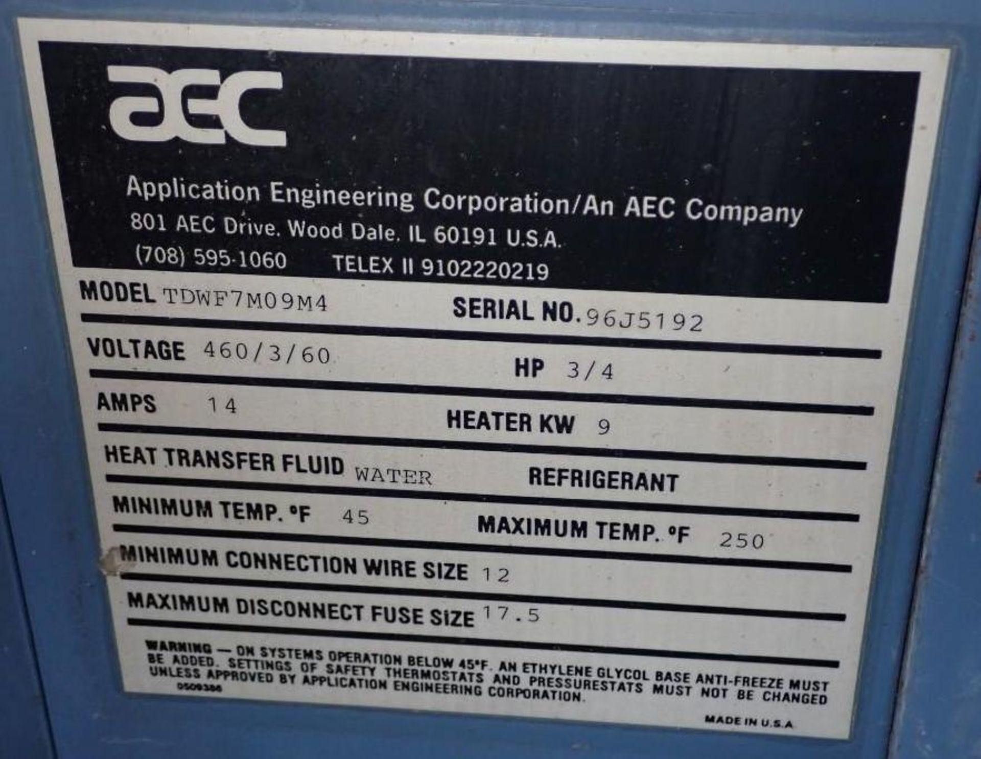 AEC #TDWF7M09M4 Temperature Controller - Image 5 of 5