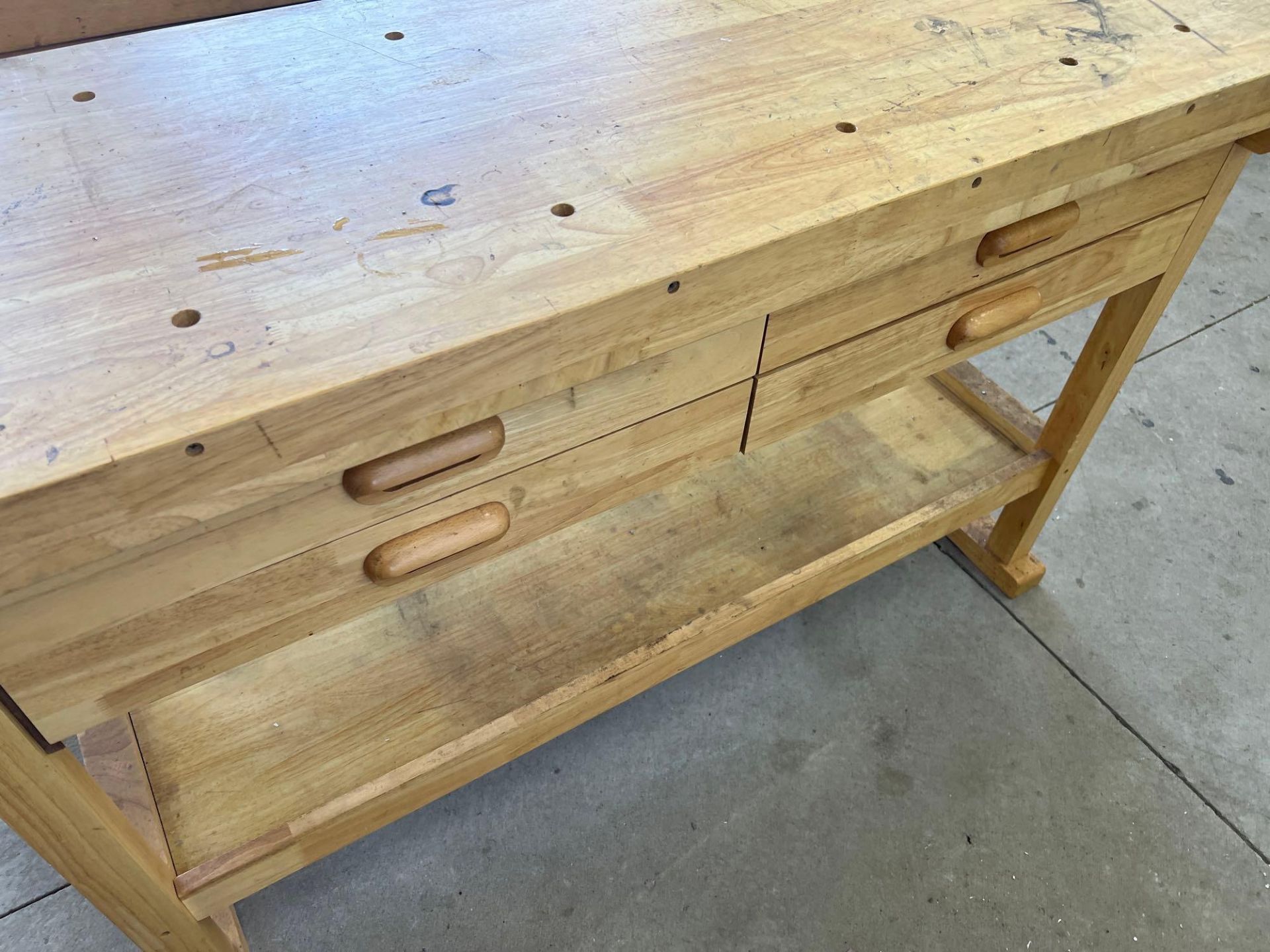 Lot of (2) 59"x20"x34" Wood Work Benches - Image 2 of 7