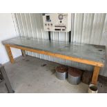 120"x30"x35" Wood Workbench with Metal Top