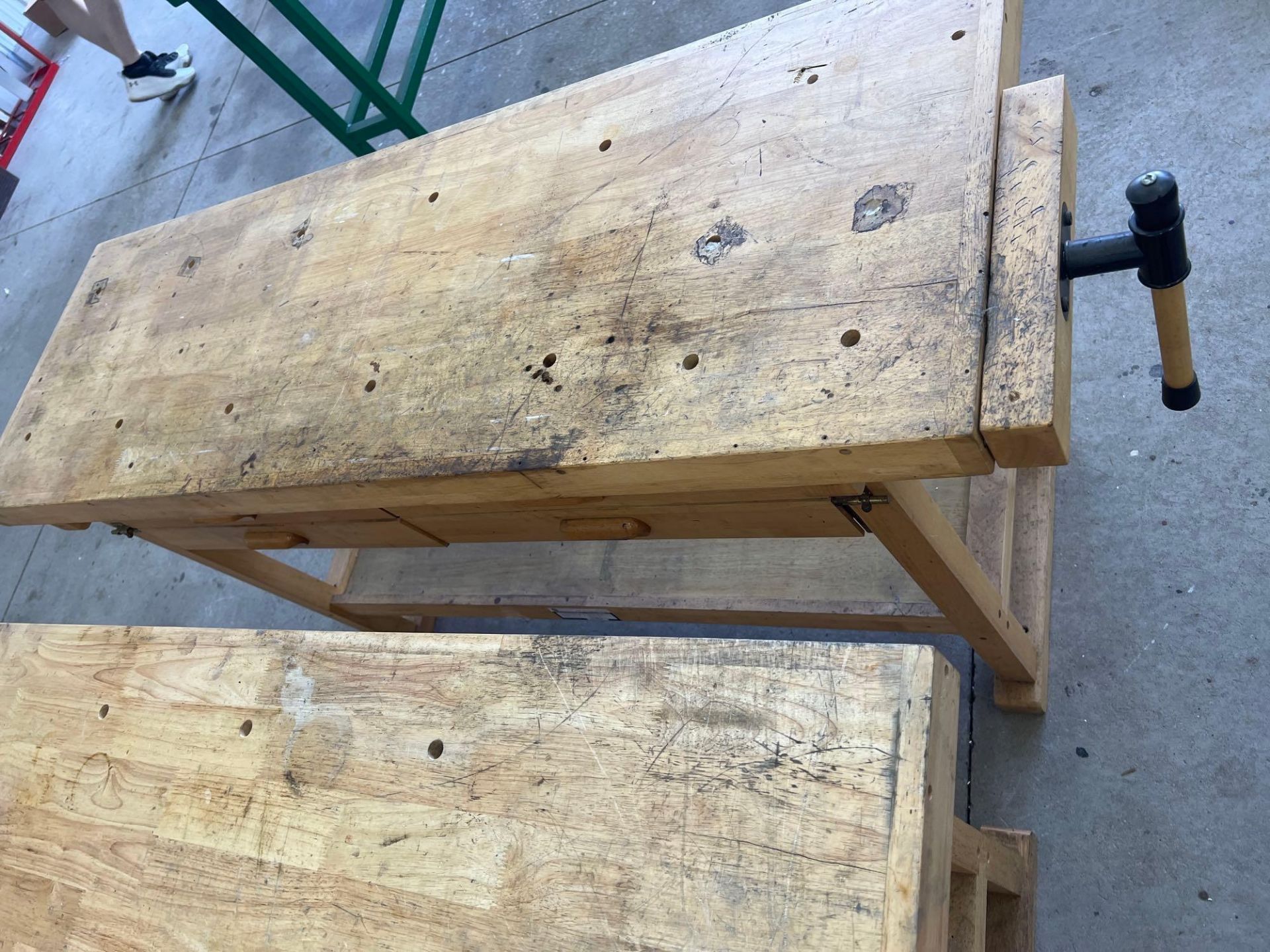 Lot of (2) 59"x20"x34" Wood Work Benches - Image 3 of 7