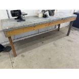 Wood Workbench with Metal Top