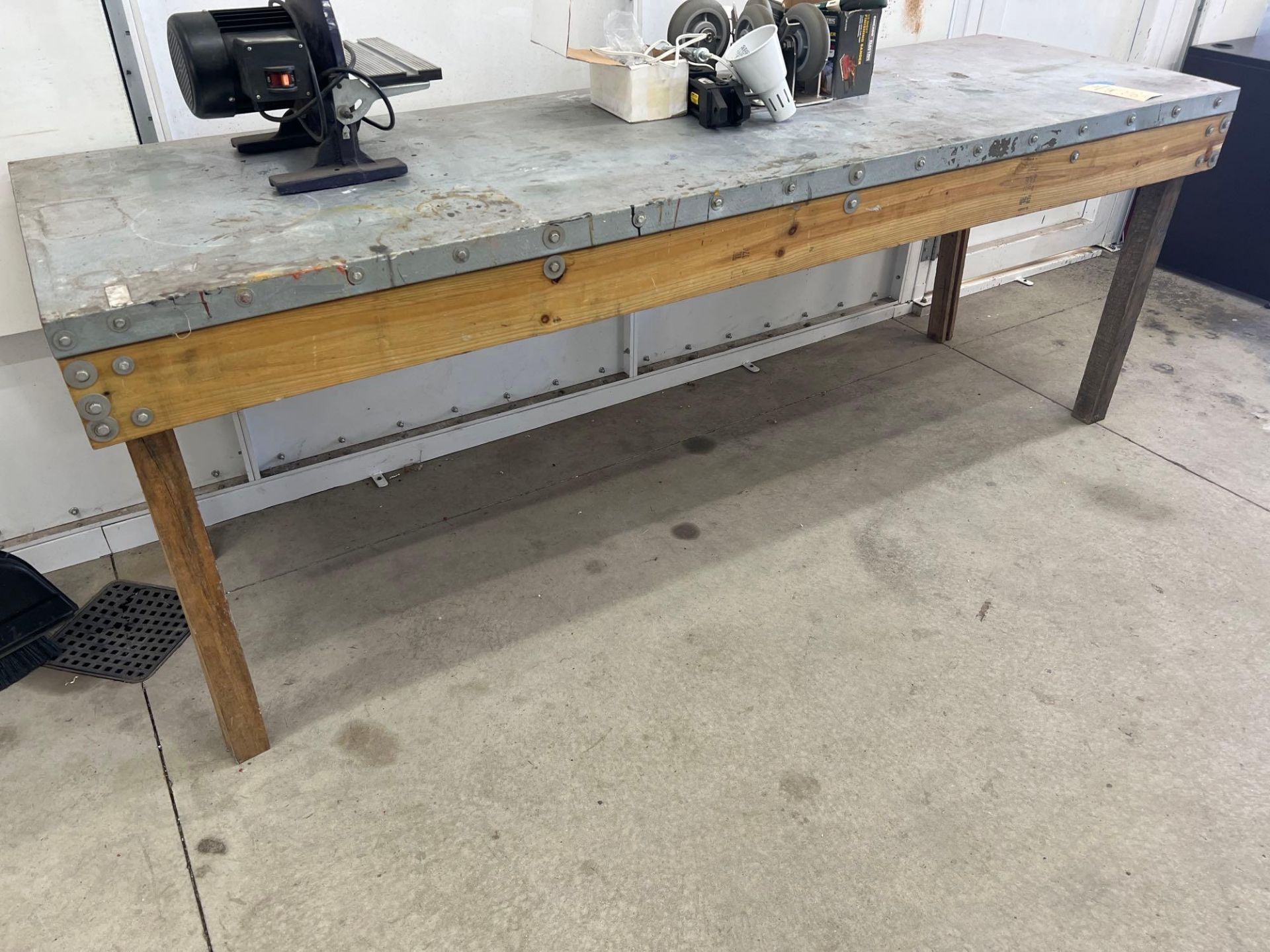 Wood Workbench with Metal Top