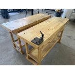 Lot of (2) 59"x20"x34" Wood Work Benches
