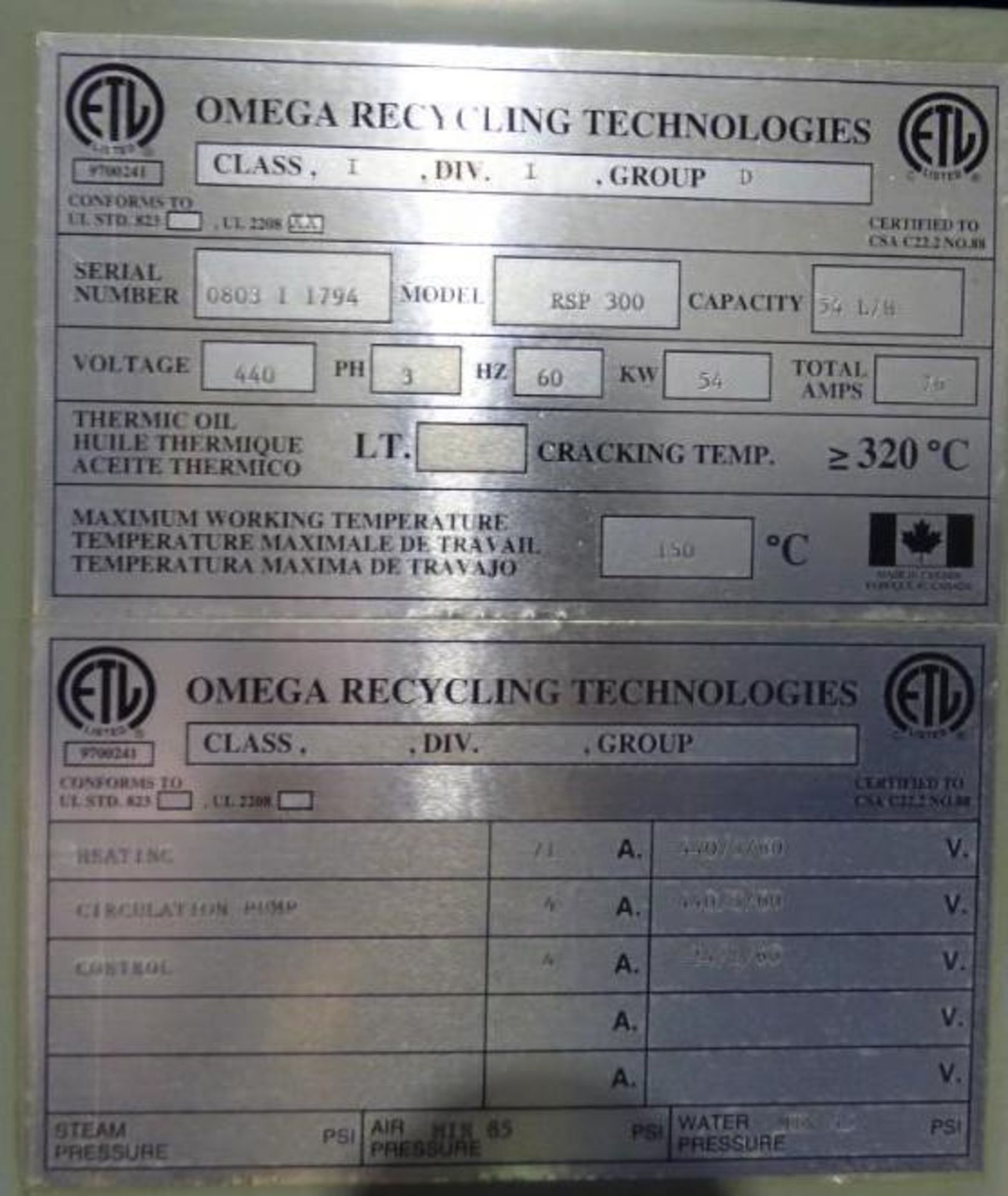 Omega Recycling Technologies Model RSP300 Solvent Purifier - Image 9 of 9