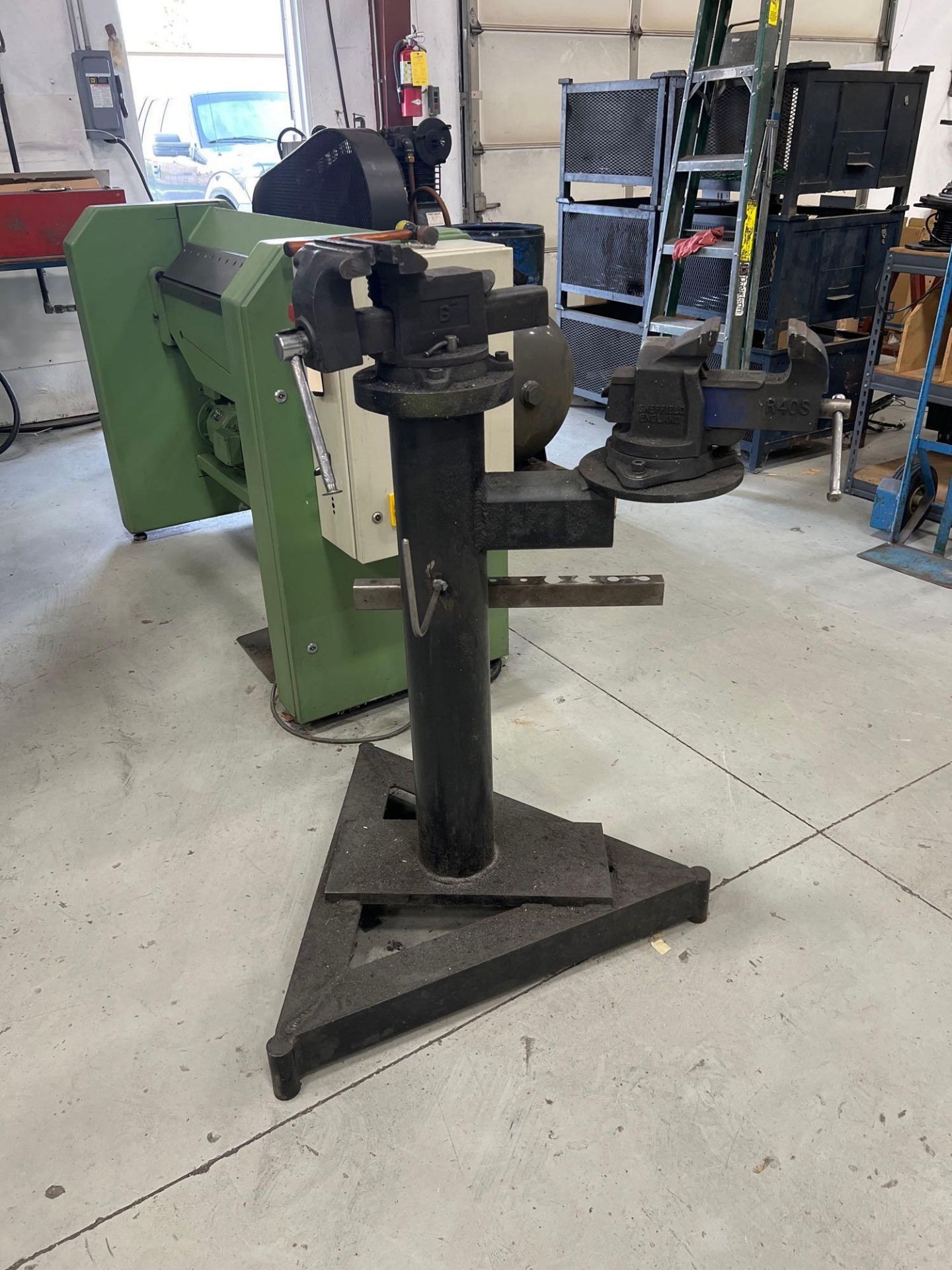Steel Stand w/ (2) Bench Vises