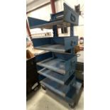 Steel Roll-a-Round Shop Storage Cart w/ Adjustable Trays