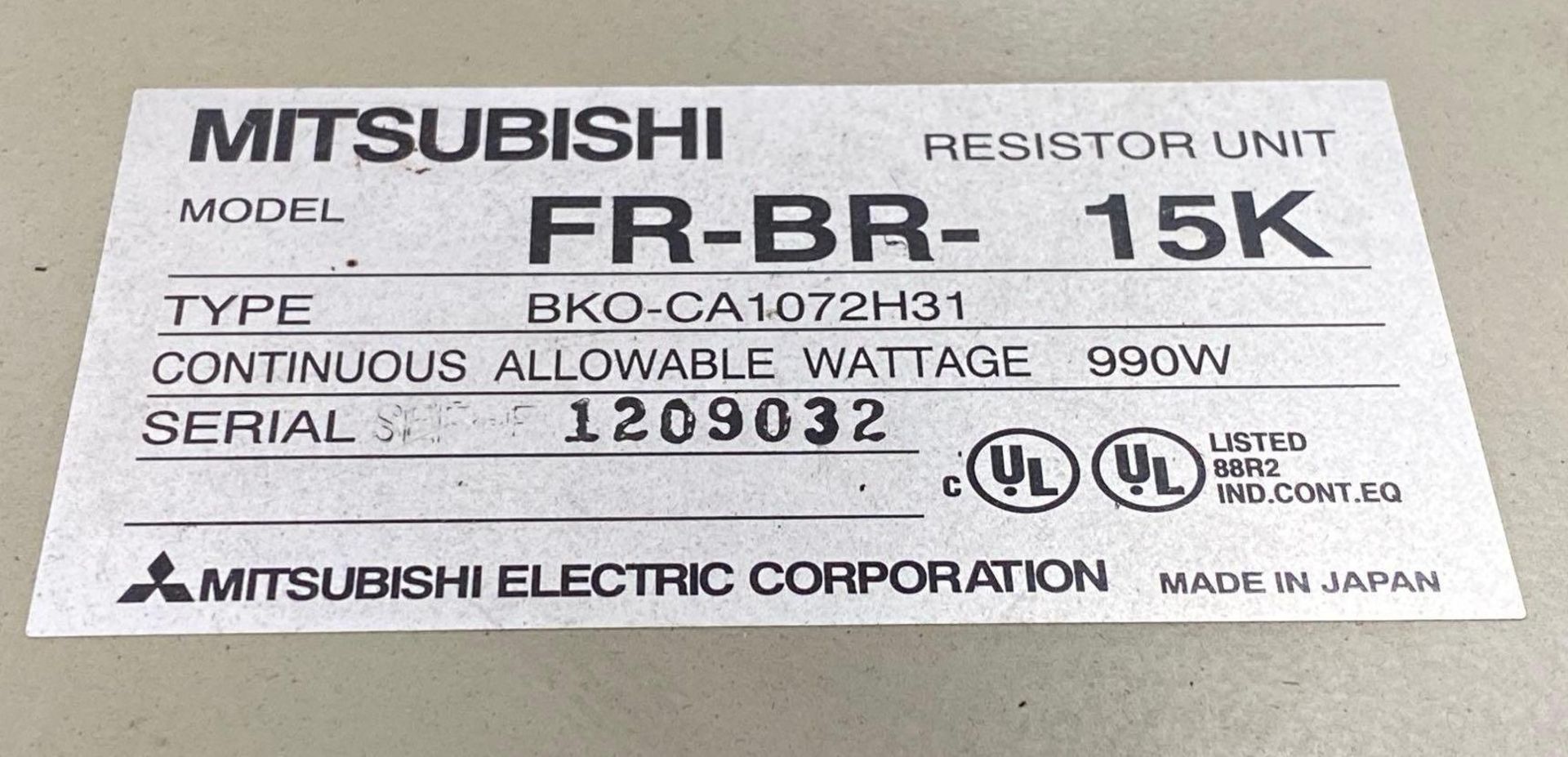 Mitsubishi FR-BR-15K Resistor Unit - Image 3 of 3