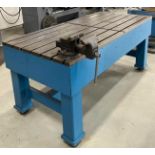 33-7/8 x 70-7/8 T-Slotted Cast Iron Layout / Set-up Table w/ Vise