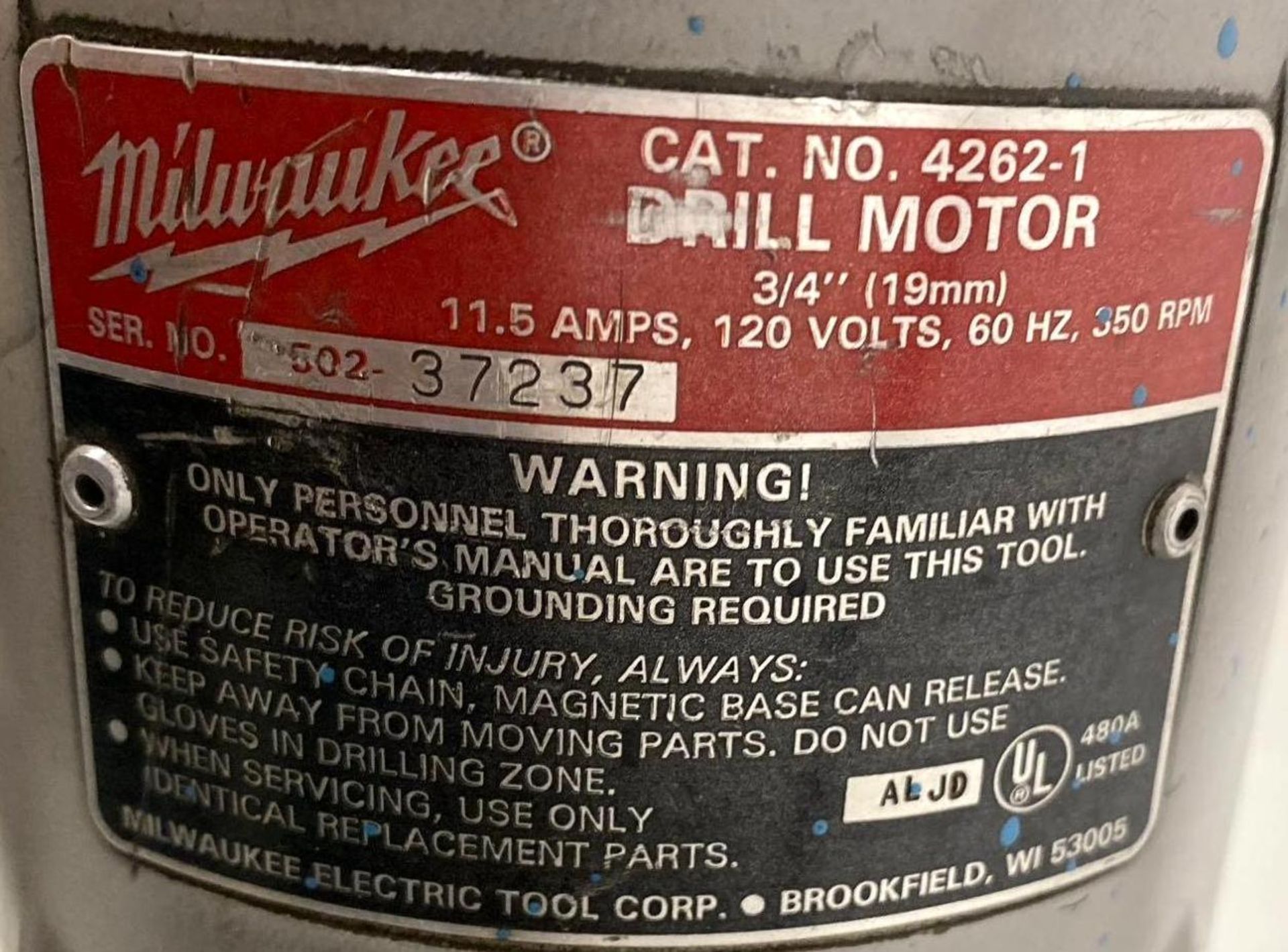 3/4" Milwaukee ElectroMagnetic Drill Unit - Bild 5 aus 7