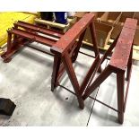 Set of (2) Wood and Metal Sawhorses