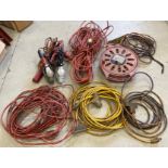 Lot of Misc Electric Extensions Cords & Work Lights