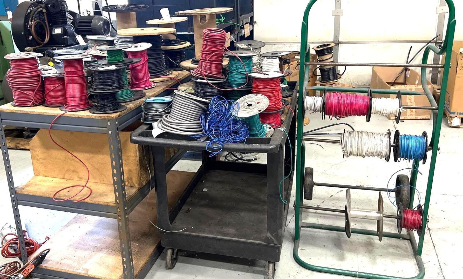 Lot of Electrical Wire on Spools and Misc.