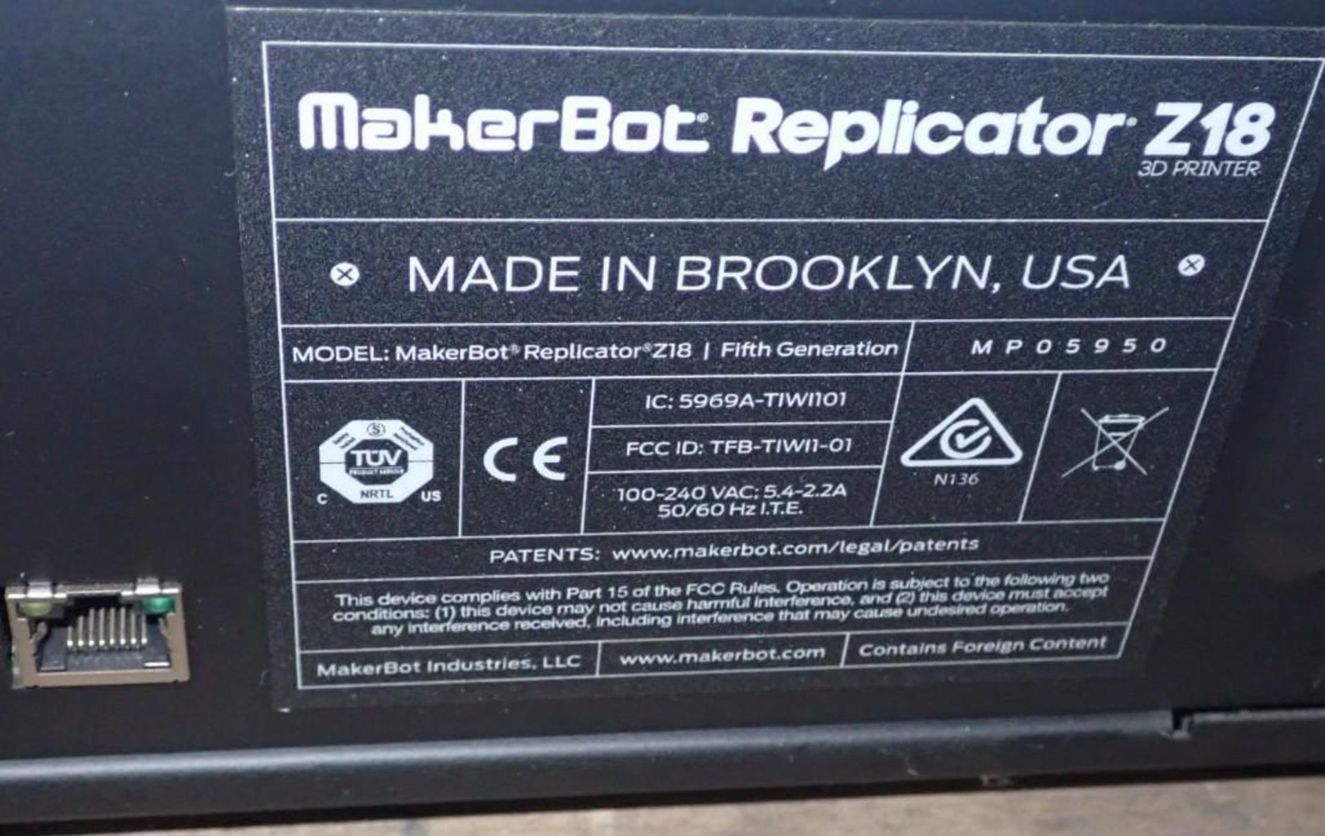 MakerBot #Replicator Z18 3D Printer - Image 5 of 5