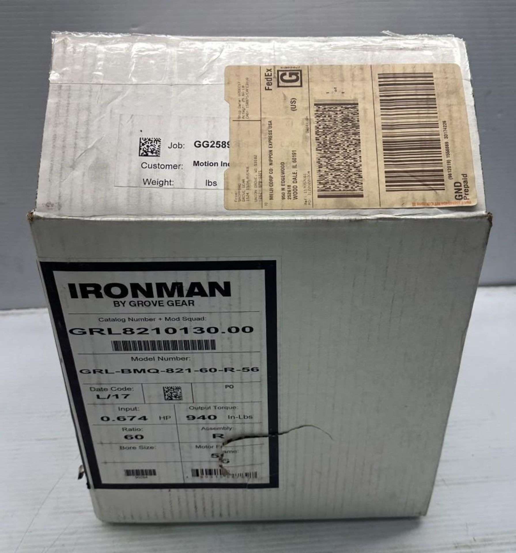 Grove Gear #GRL-BMQ-821-60-R-56 Ironman Gear Reducer