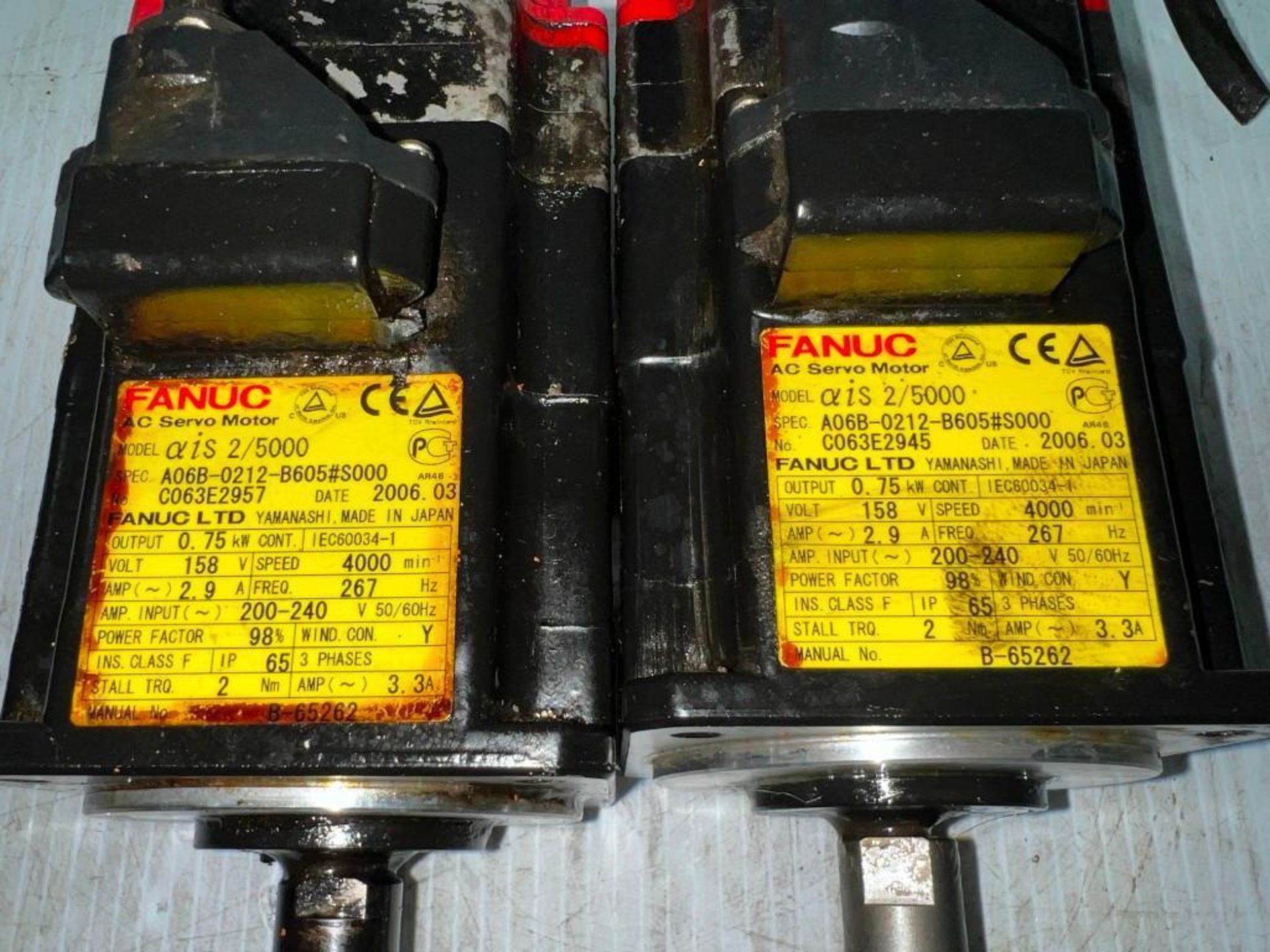 Lot of (2) Fanuc #A06B-0212-B605#S000 AC Servo Motors - Image 3 of 3