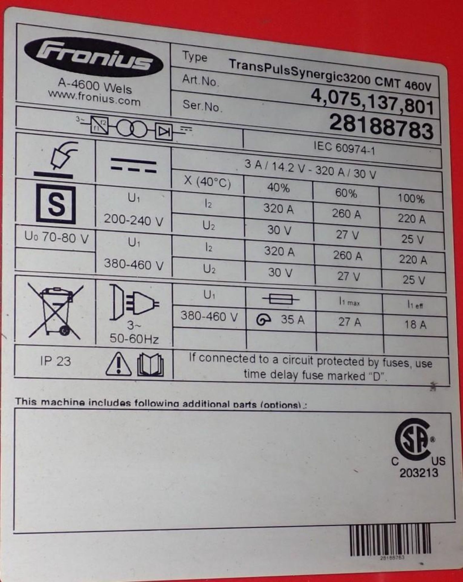 Fronius #Transpuls Synergic 3200 Welder - Image 5 of 5