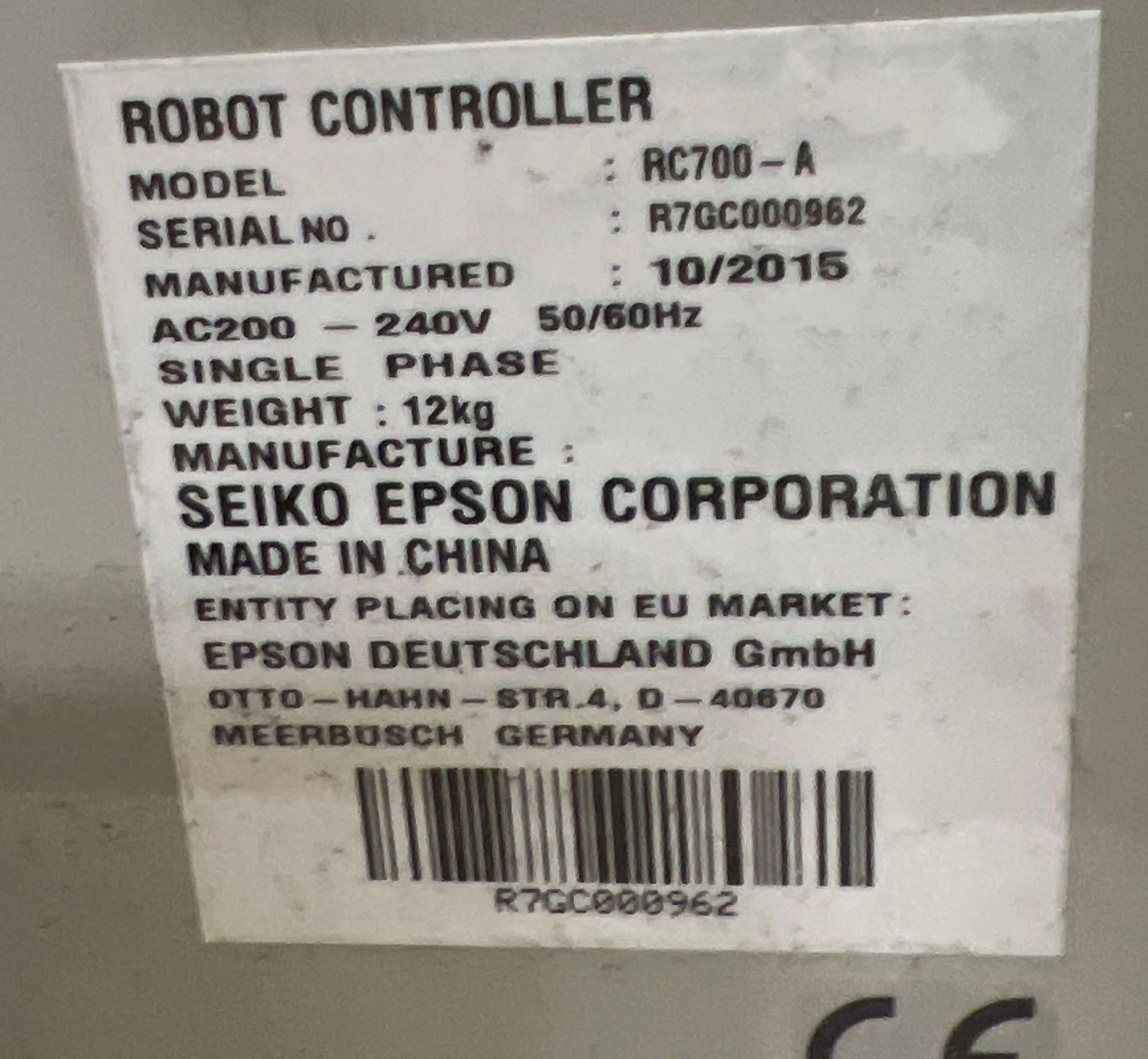 Epson G3-351S 4-Axis Robot w/Controller - Image 5 of 6