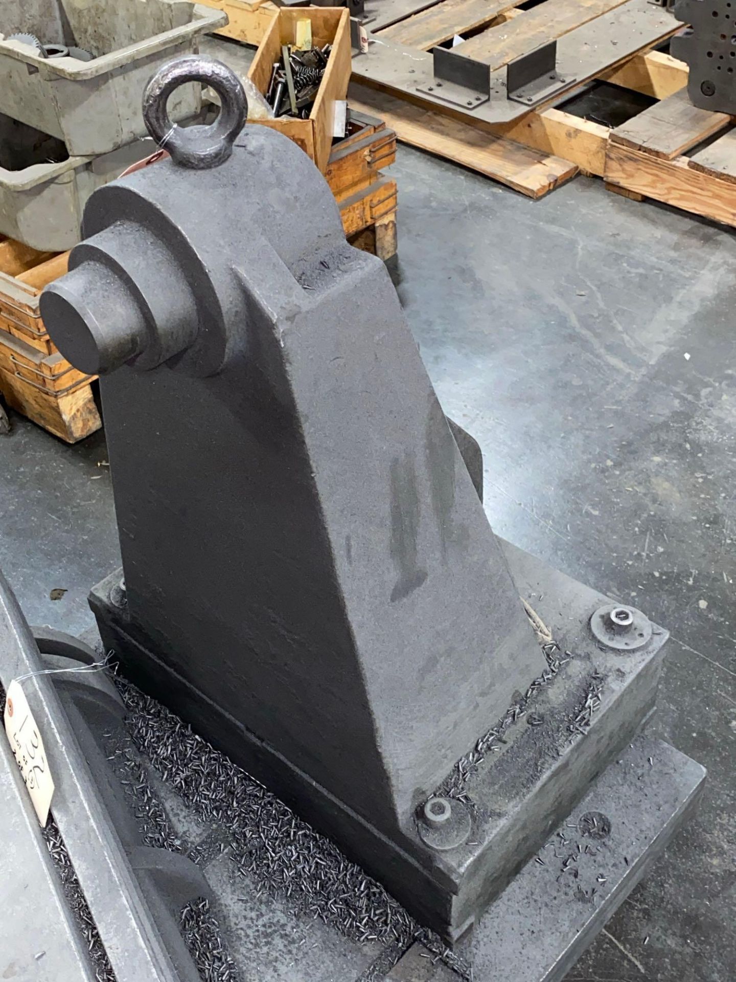Cast Iron Spin Indexing Fixture w/ Tailstock Mounted on Base Plate - Image 4 of 7
