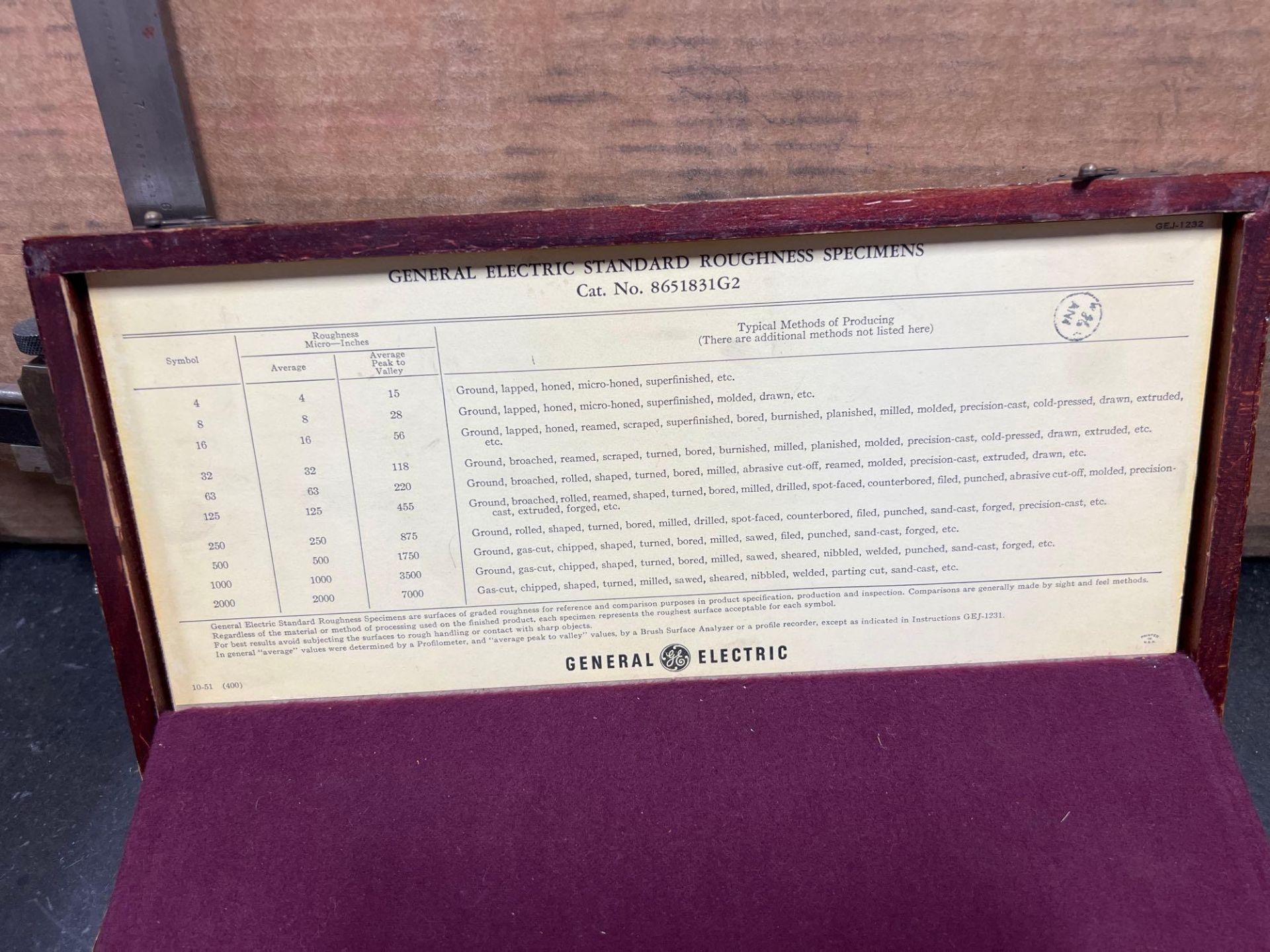 GE General Electric Standard Roughness Specimens Cat. 8651831G2 - Image 3 of 3