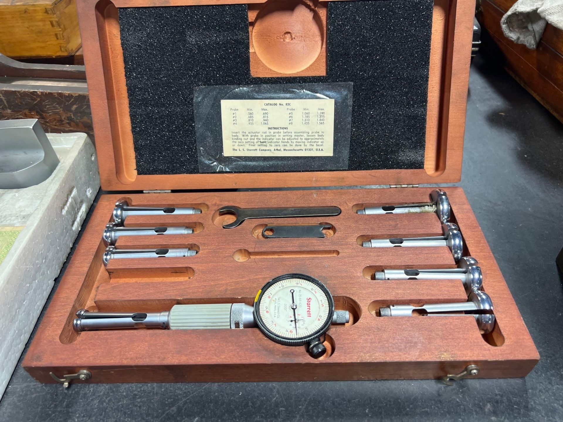 Starrett Model# 82C Dial Bore Gage Set w/ Wood Box - Image 2 of 4