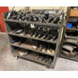 Lot of Cat 50 Tool Holders w/ Steel Cart