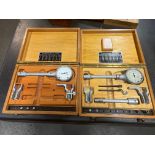 Lot of (2) Compac Dial Bore Gage Sets w/ Wood Cases