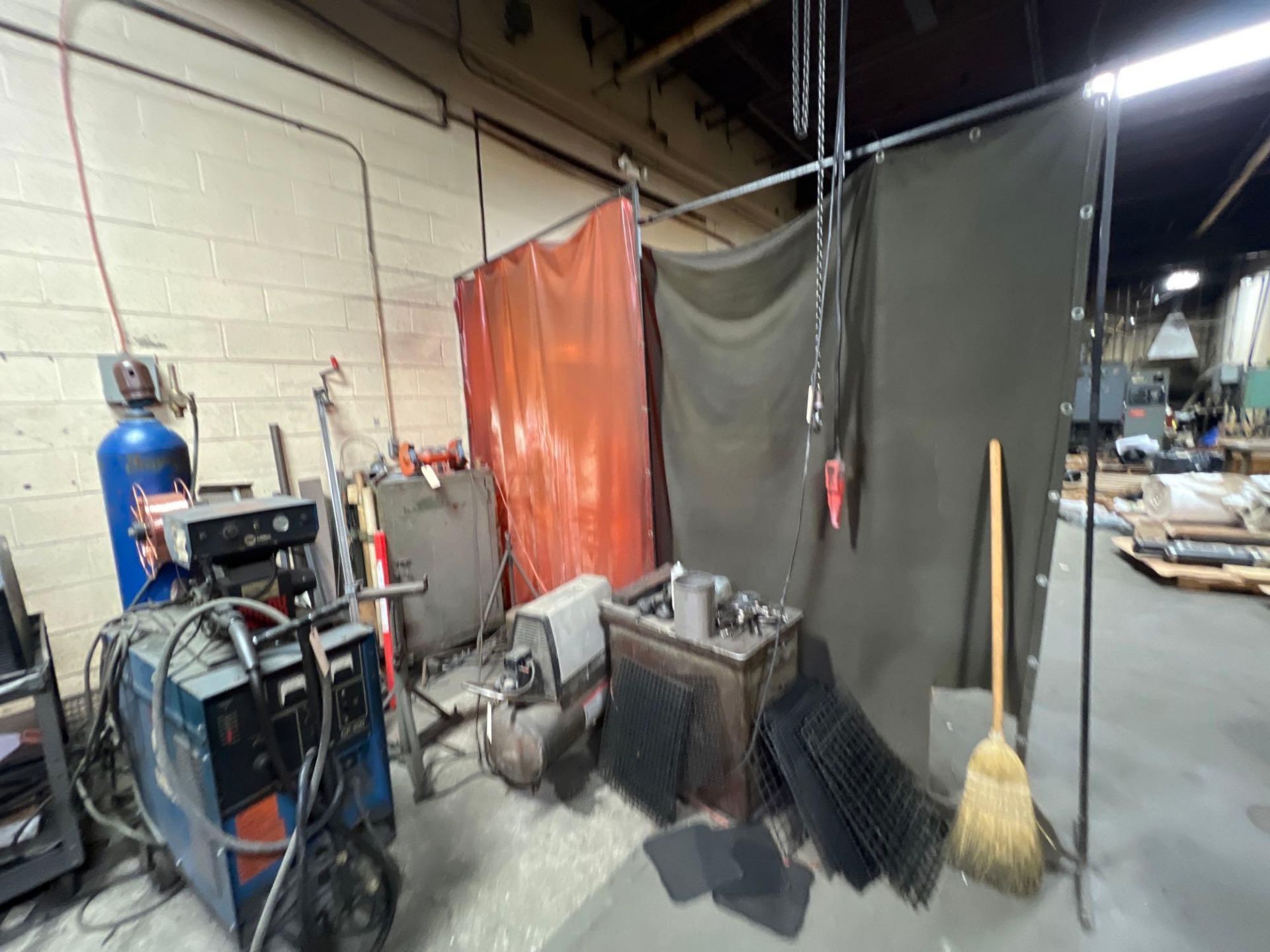 Lot of (9) Sections Welding Curtains w/ Metals Stands - Image 3 of 8